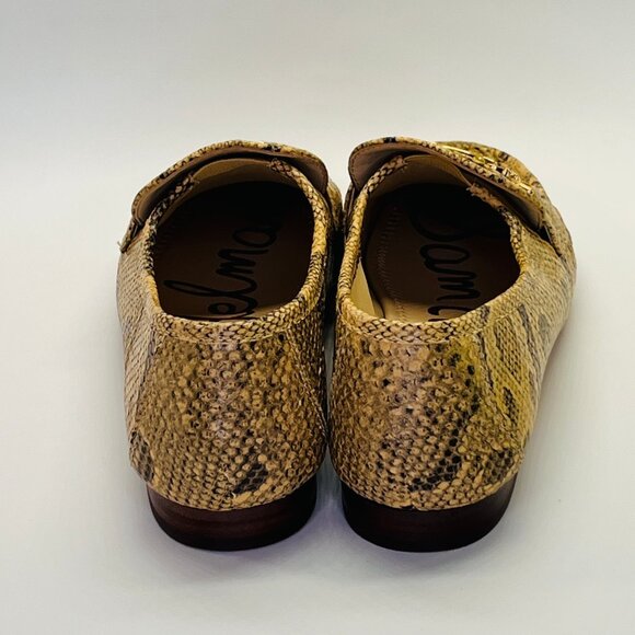 Sam Edelman Lucca Snake Print Leather Bit Loafers Size 9M Python Pattern - Picture 4 of 15